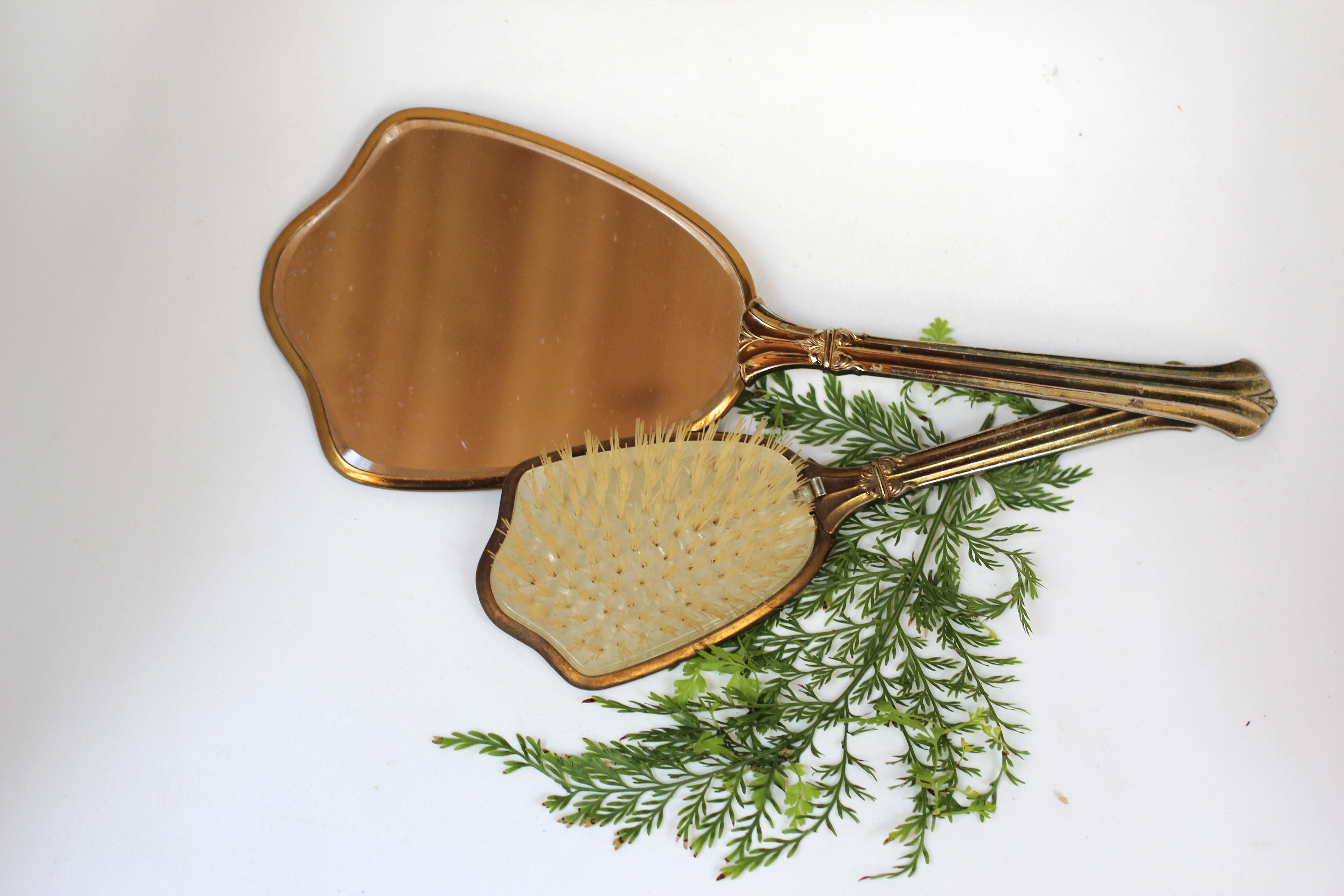 Antique Bronze Floral Vanity Set