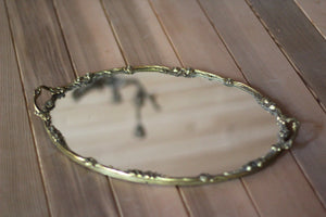 Roses Floral Antique Mirror Tray