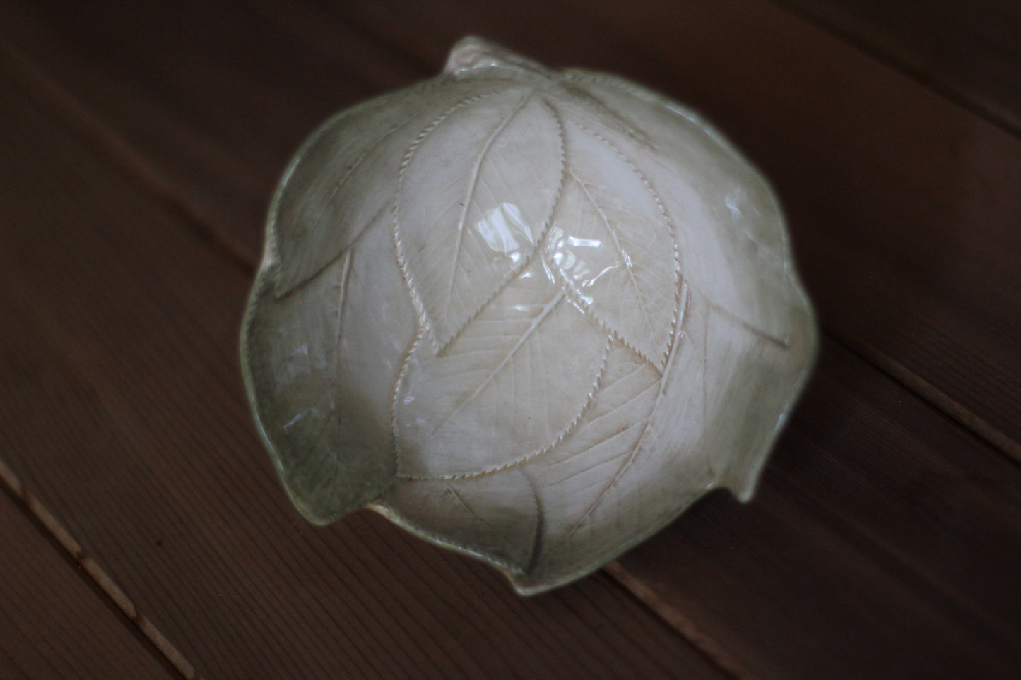 Green Leaves Ring Bowl Made In Italy Antique Porcelain Dish