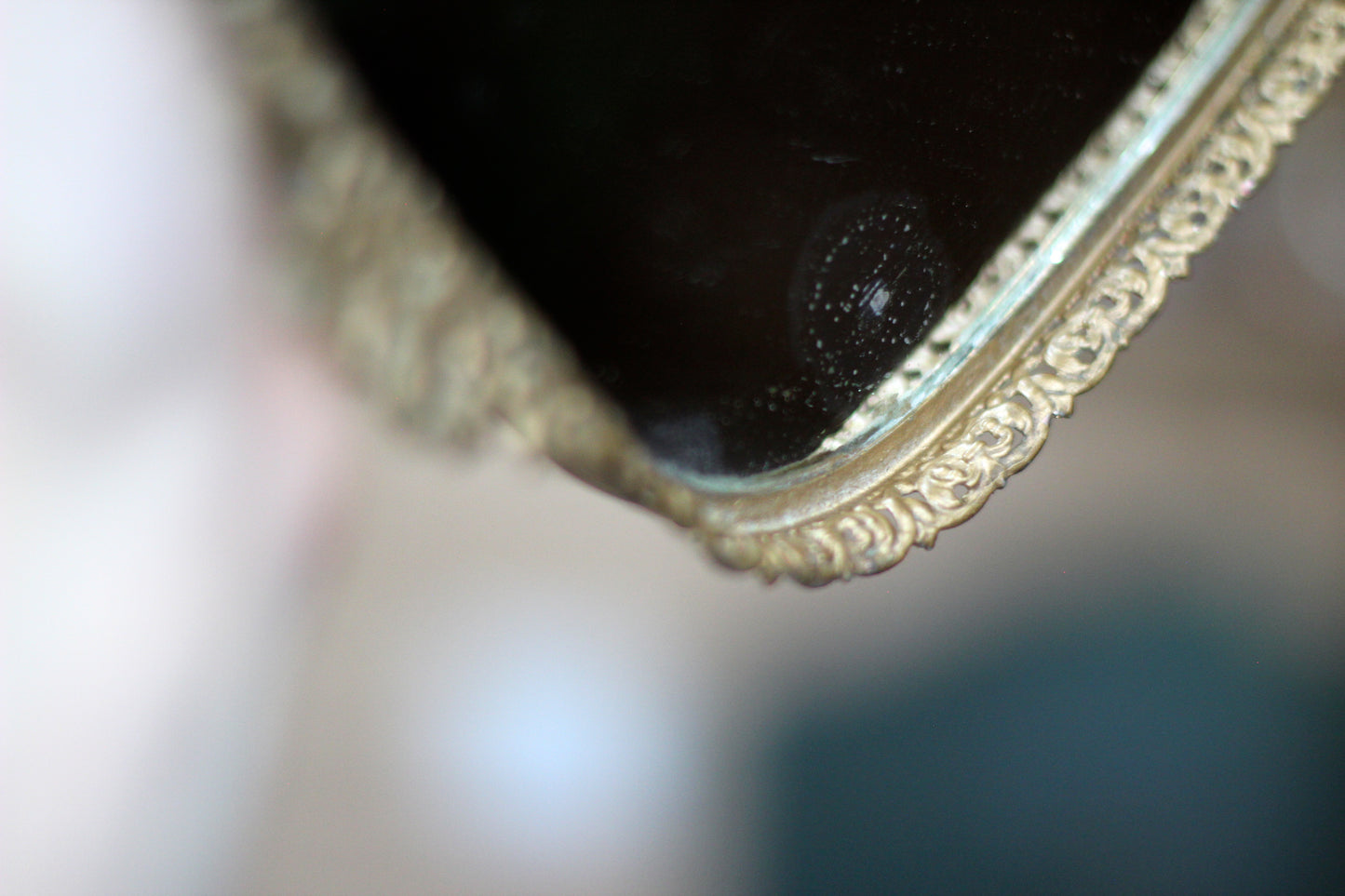 Rectangle Lace Antique Mirror Tray #119