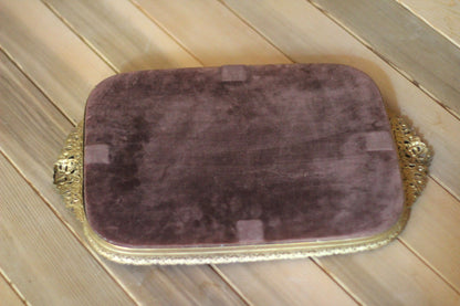 Rectangle Lace Antique Mirror Tray #119