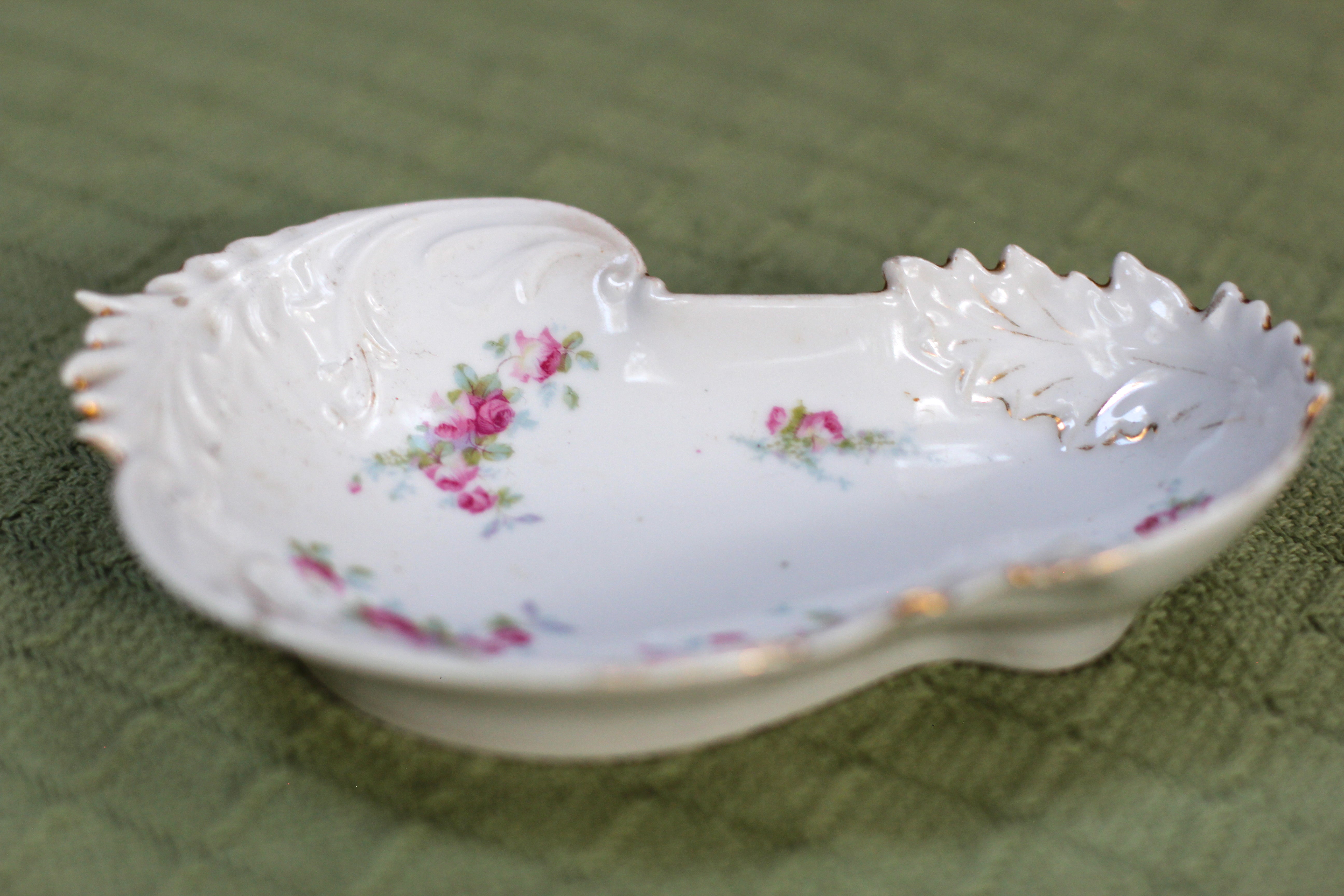 Bavarian Pink Roses Porcelain Ring Dish