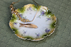 Purple Flowers Porcelain Dish