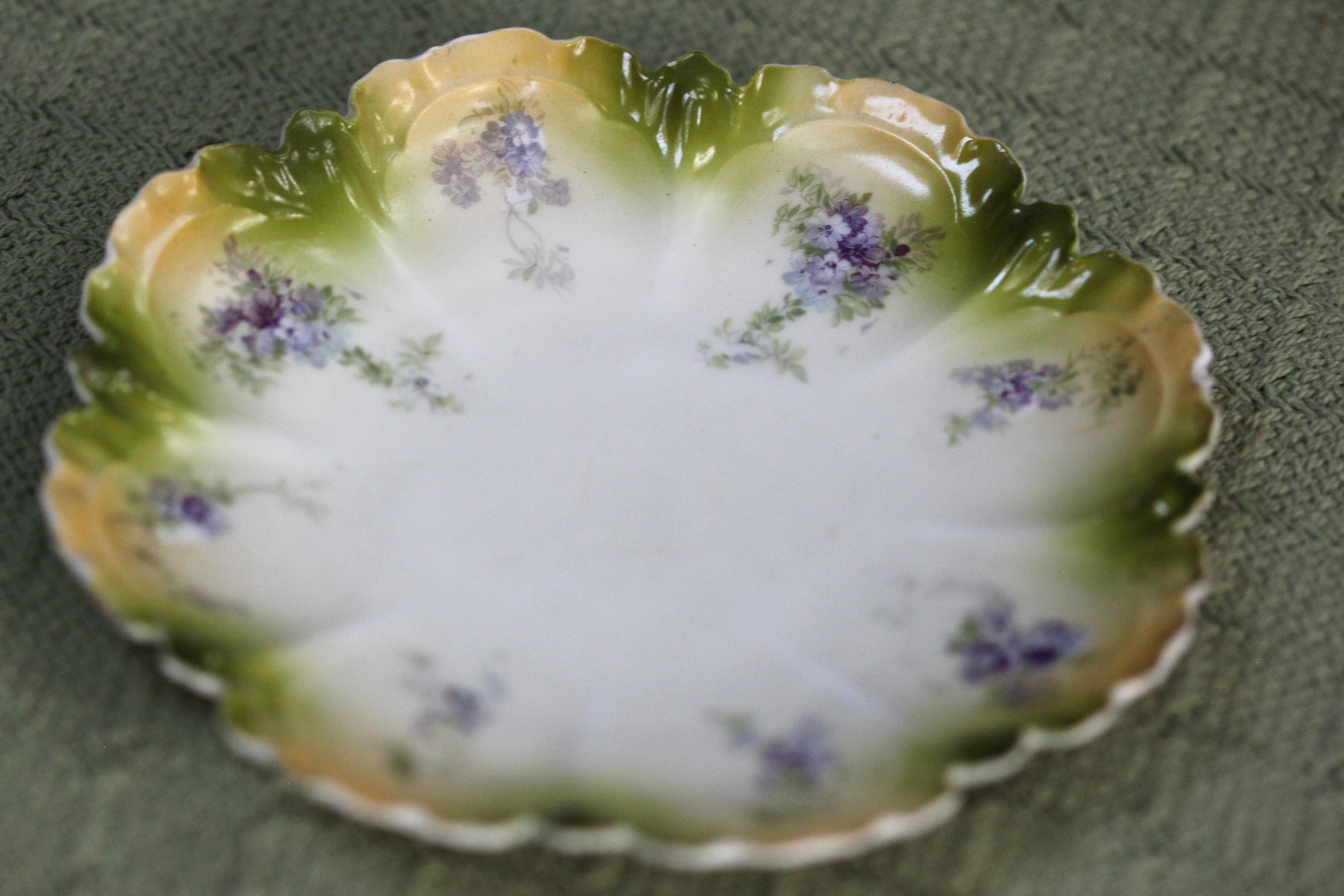 Purple Flowers Porcelain Dish