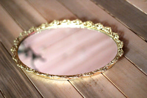 Roses Floral Antique Mirror Tray #120