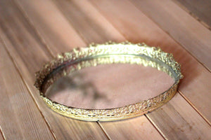 Filigree Floral Antique Mirror Tray #121