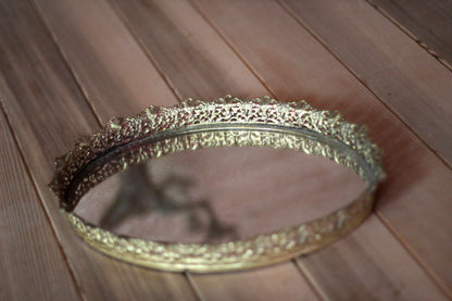 Filigree Floral Antique Mirror Tray #121