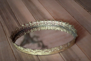 Filigree Floral Antique Mirror Tray #121
