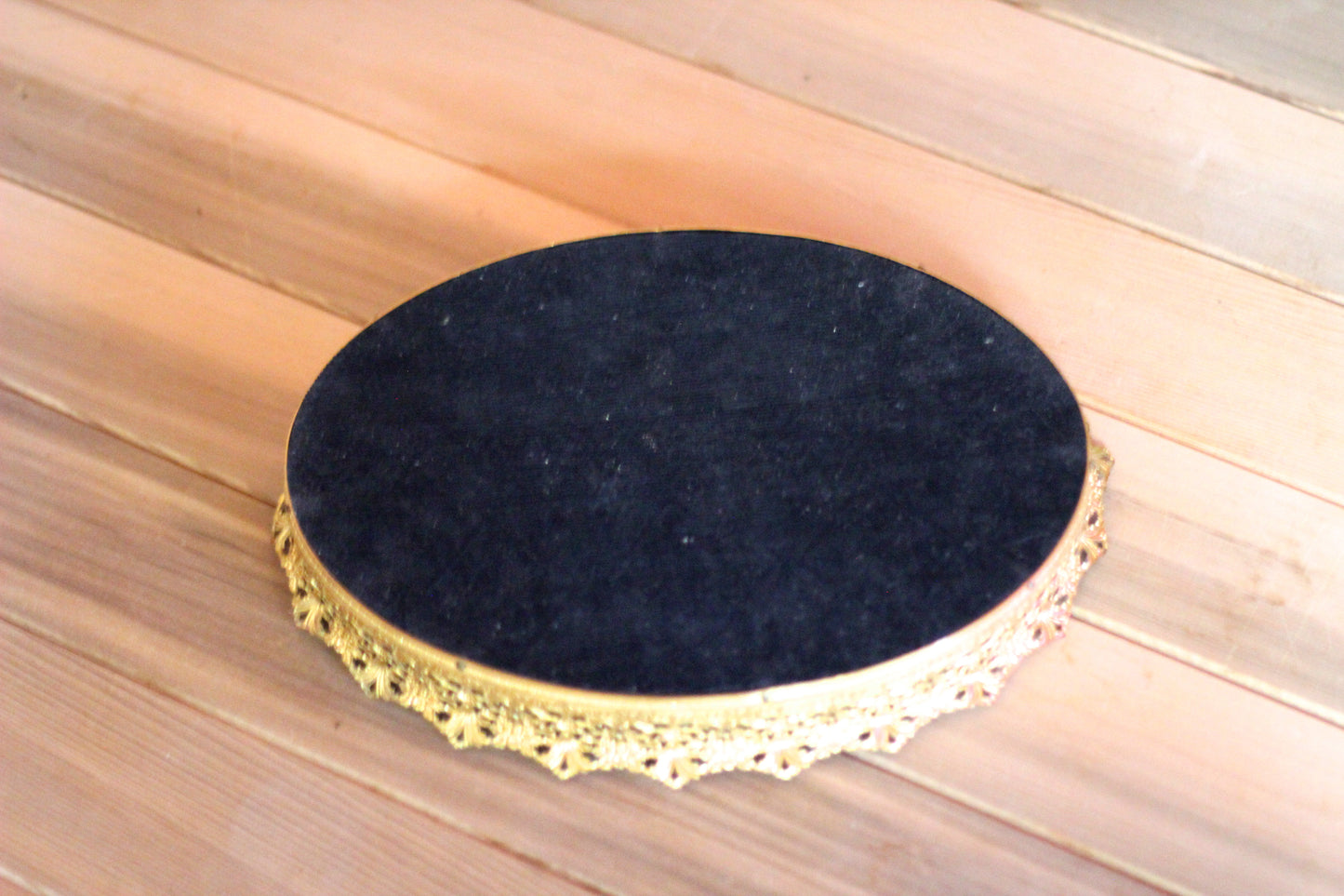 Filigree Floral Antique Mirror Tray #121