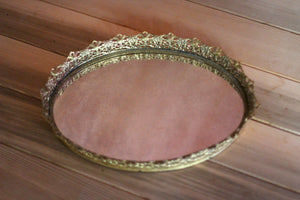 Filigree Floral Antique Mirror Tray #121
