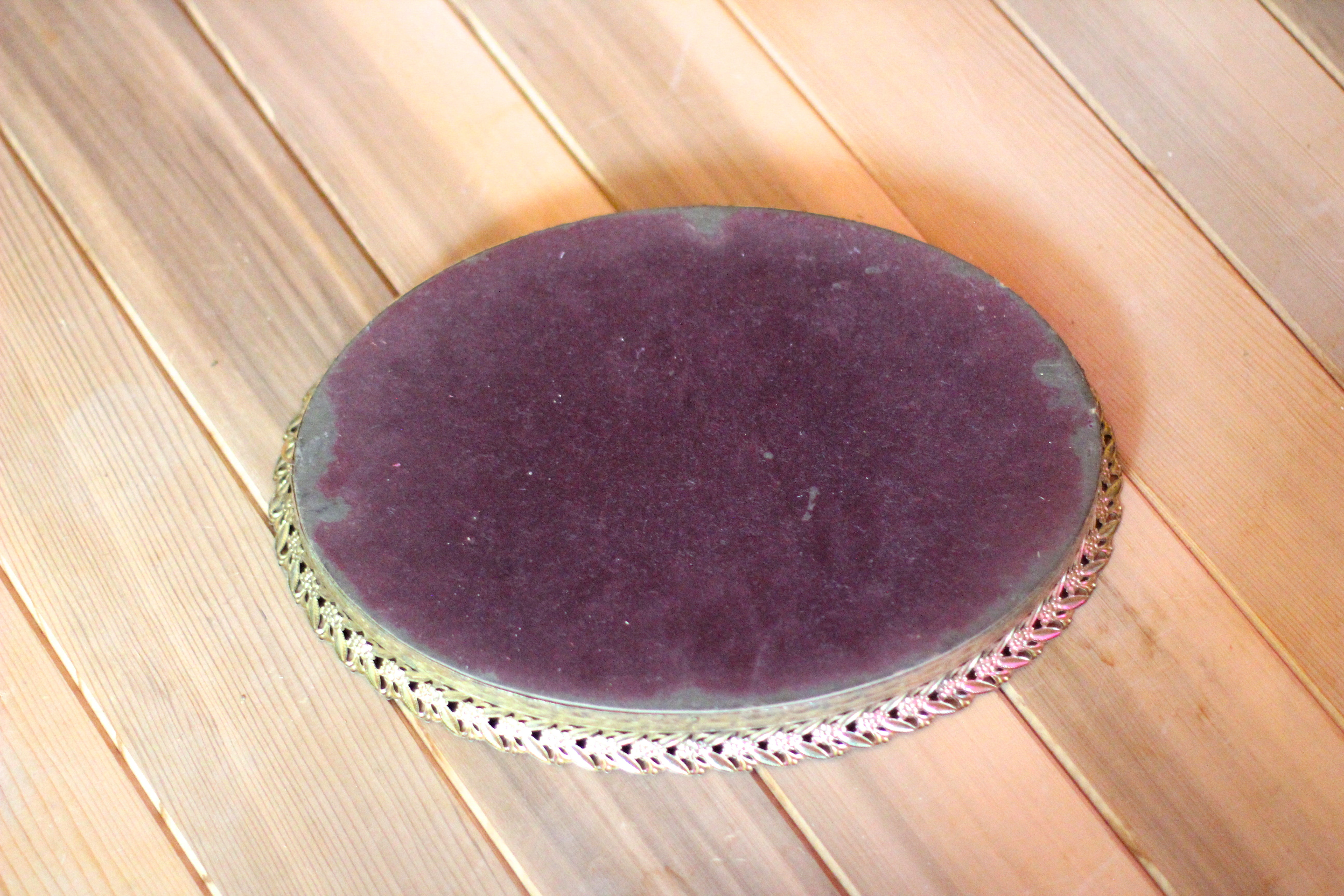 Floral Antique Mirror Tray
