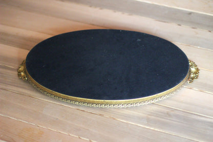 Dahlias Antique Mirror Tray