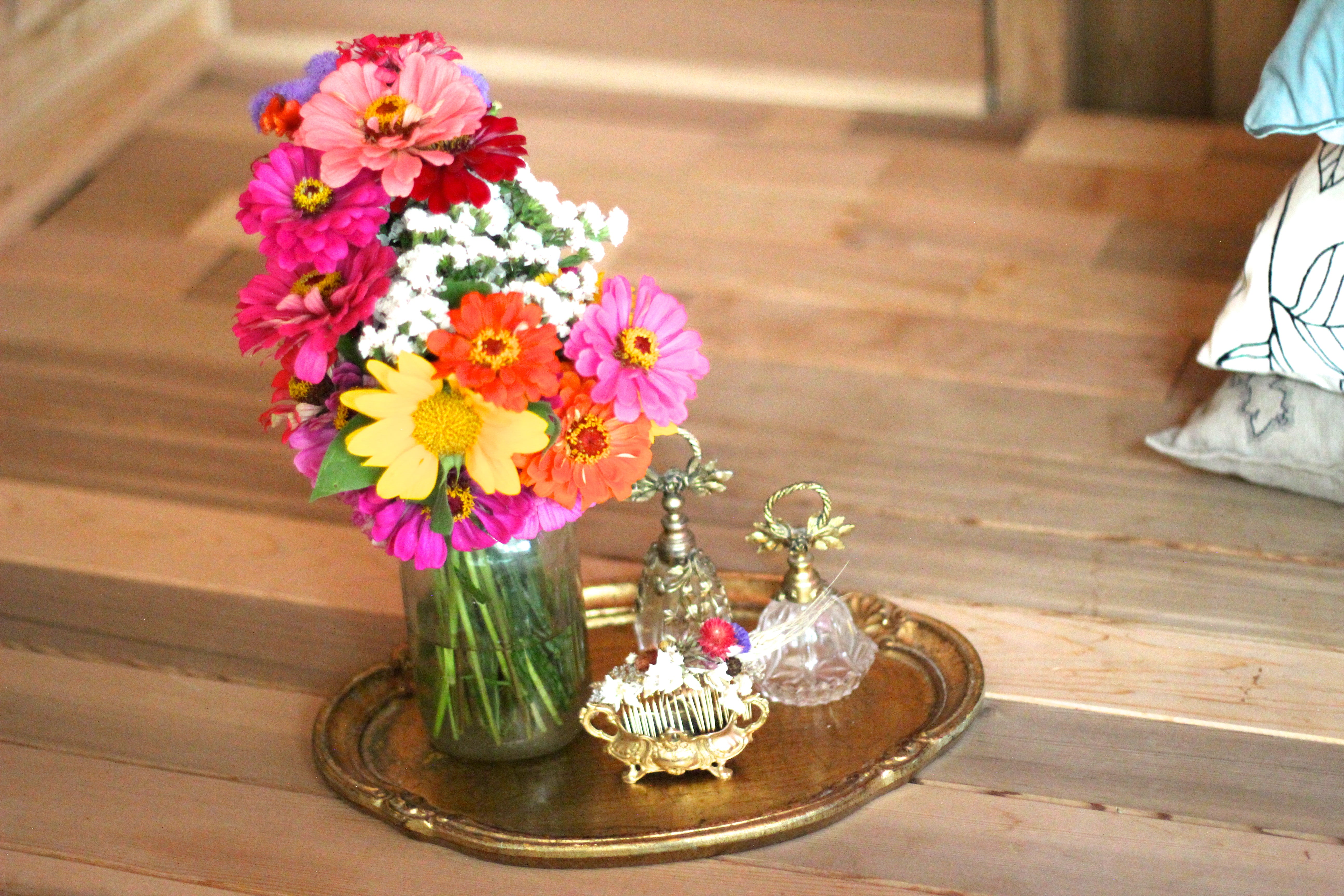 Antique Italian Gold Wood Tray