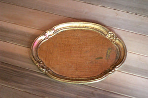 Antique Italian Gold Wood Tray