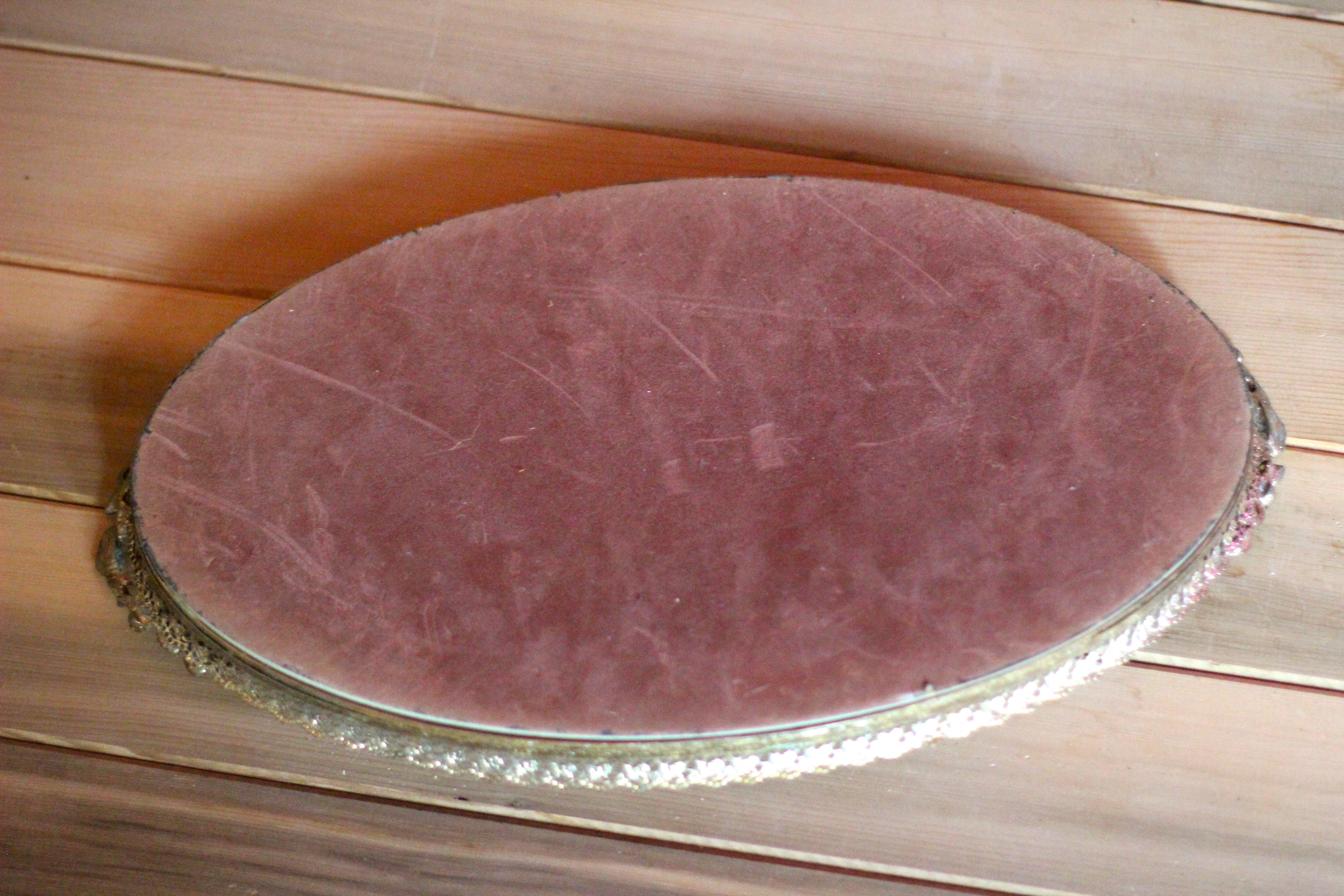 Blooming Roses Antique Mirror Tray