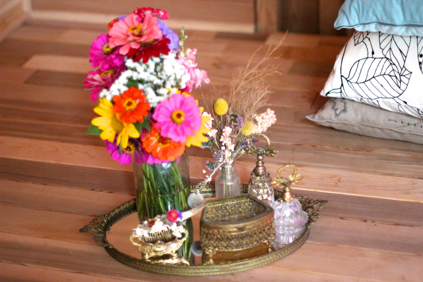 Victorian Antique Mirror Tray