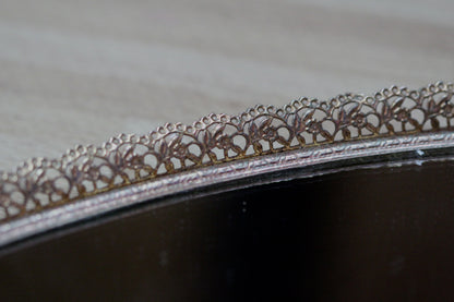 Blooming Roses Antique Mirror Tray