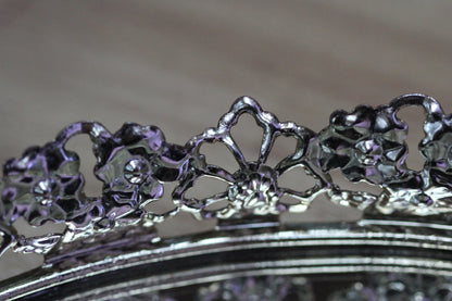 Rounded Lace Antique Mirror Tray #117