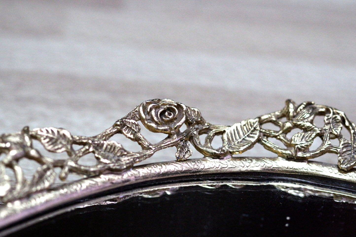 Roses Floral Antique Mirror Tray #120