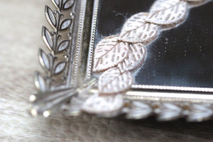 Rectangle Leaves Lace Antique Mirror Tray #119