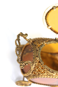 Antique Carriage Gold Filigree Jewelry Box No. 136