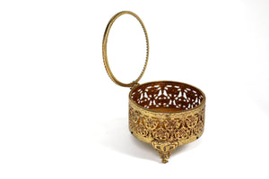 Vintage Matson Ormolu Gold Filigree Jewelry Box #130