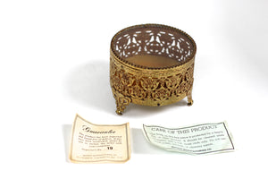 Vintage Matson Ormolu Gold Filigree Jewelry Box #130