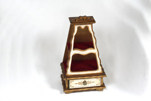 Antique Florence Hand Painted Italian Style Wood Jewelry Music Box #135