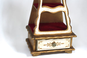 Antique Florence Hand Painted Italian Style Wood Jewelry Music Box #135