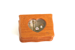 Hand Painted Heart Shaped Window Wood Jewelry Box