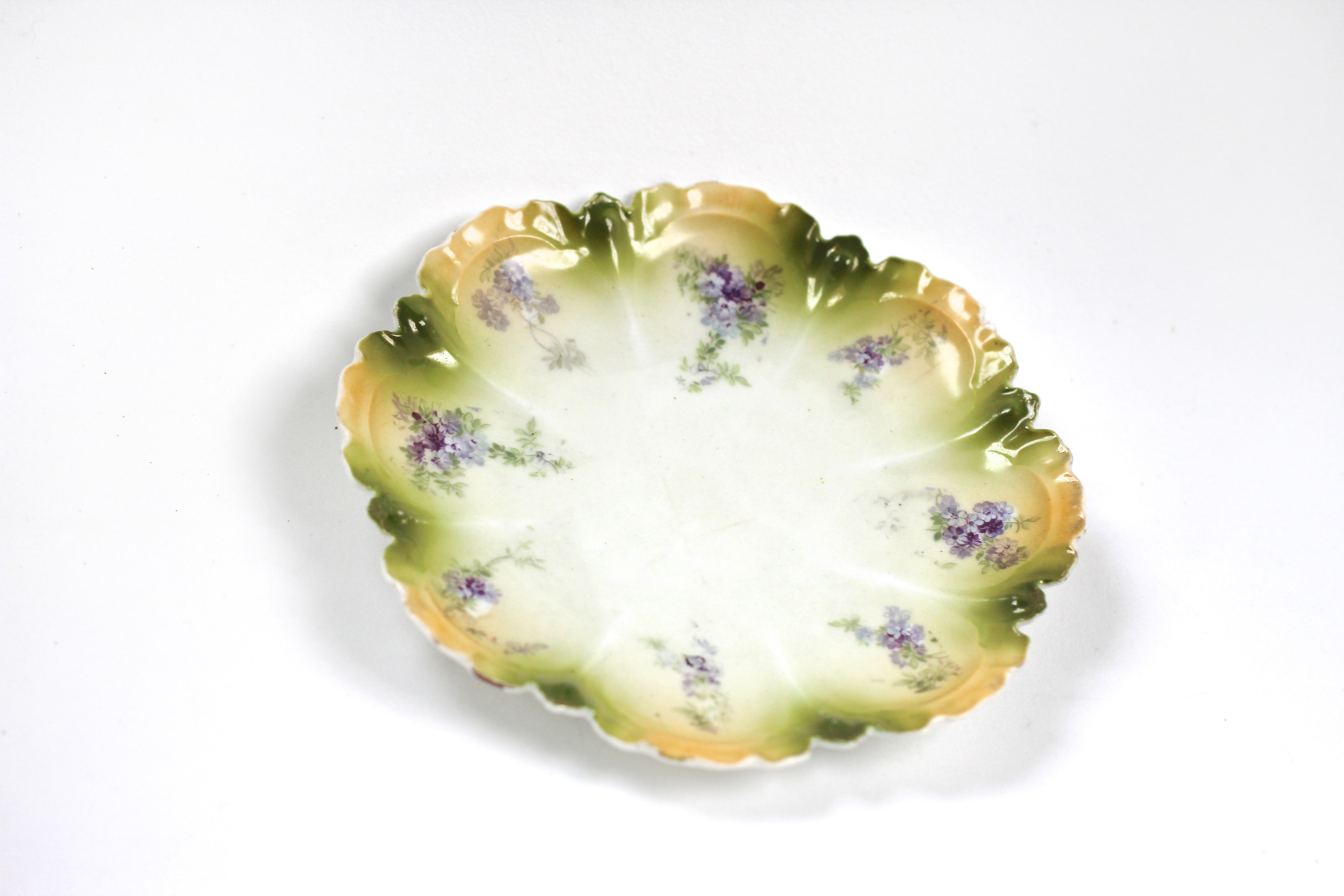 Purple Flowers Porcelain Dish