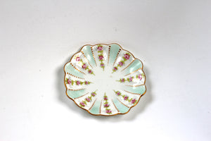 Antique Pink Flowers Porcelain Ring Plate