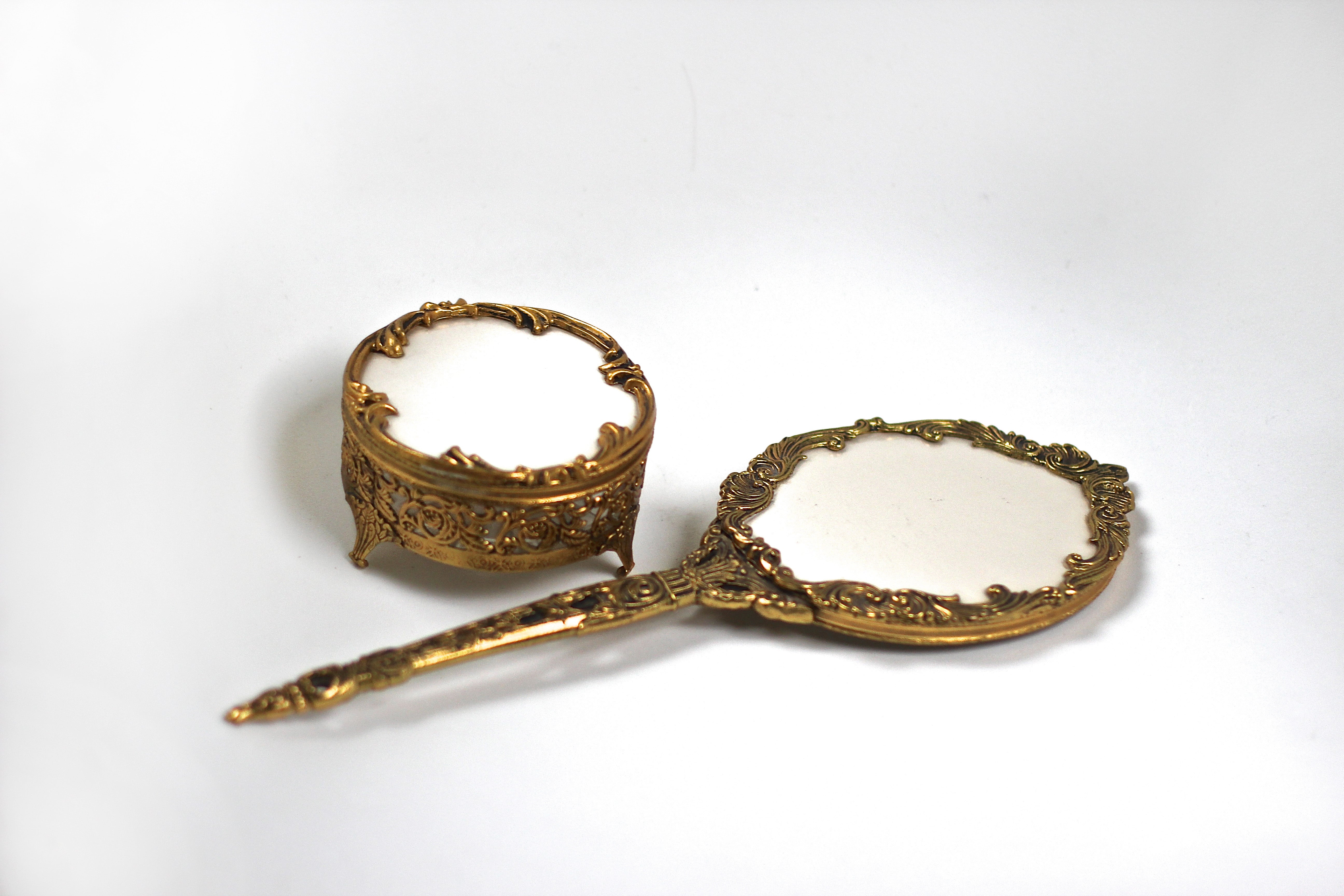 Antique Gilt Vanity Set