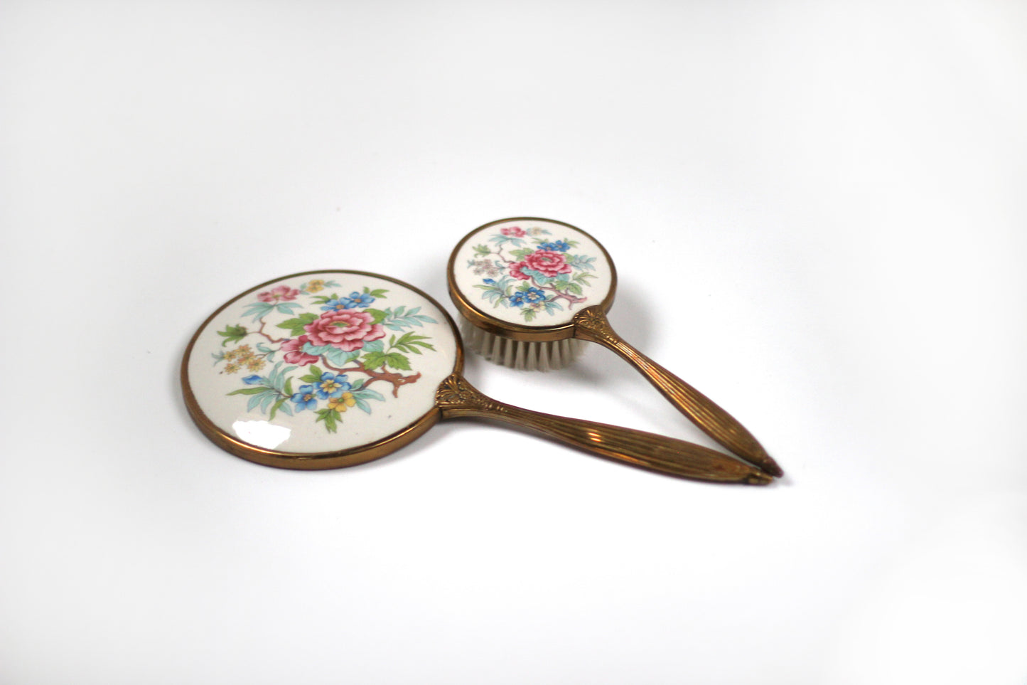 Antique Floral Porcelain Vanity Set