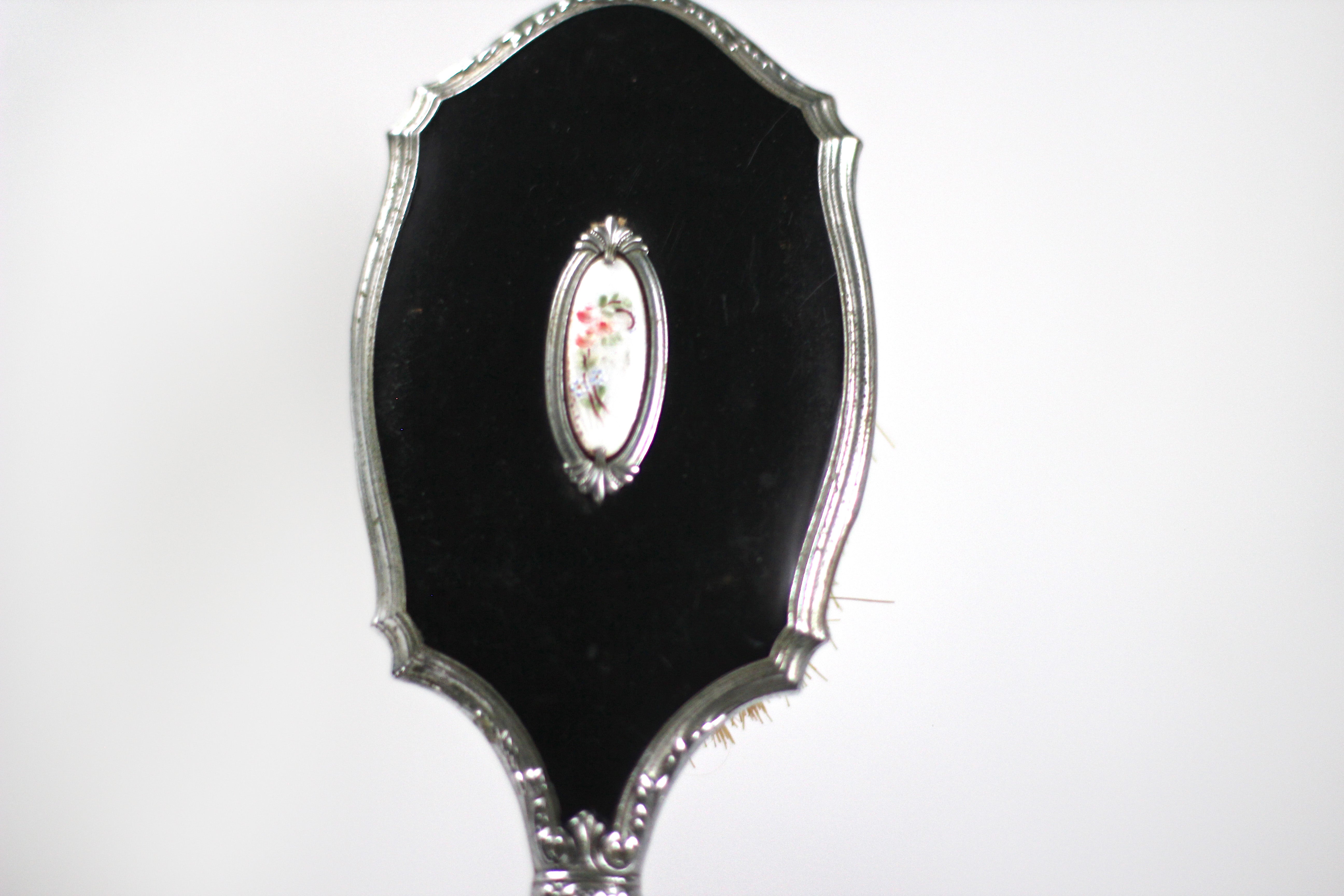 Antique Black Rosebud Vanity Set