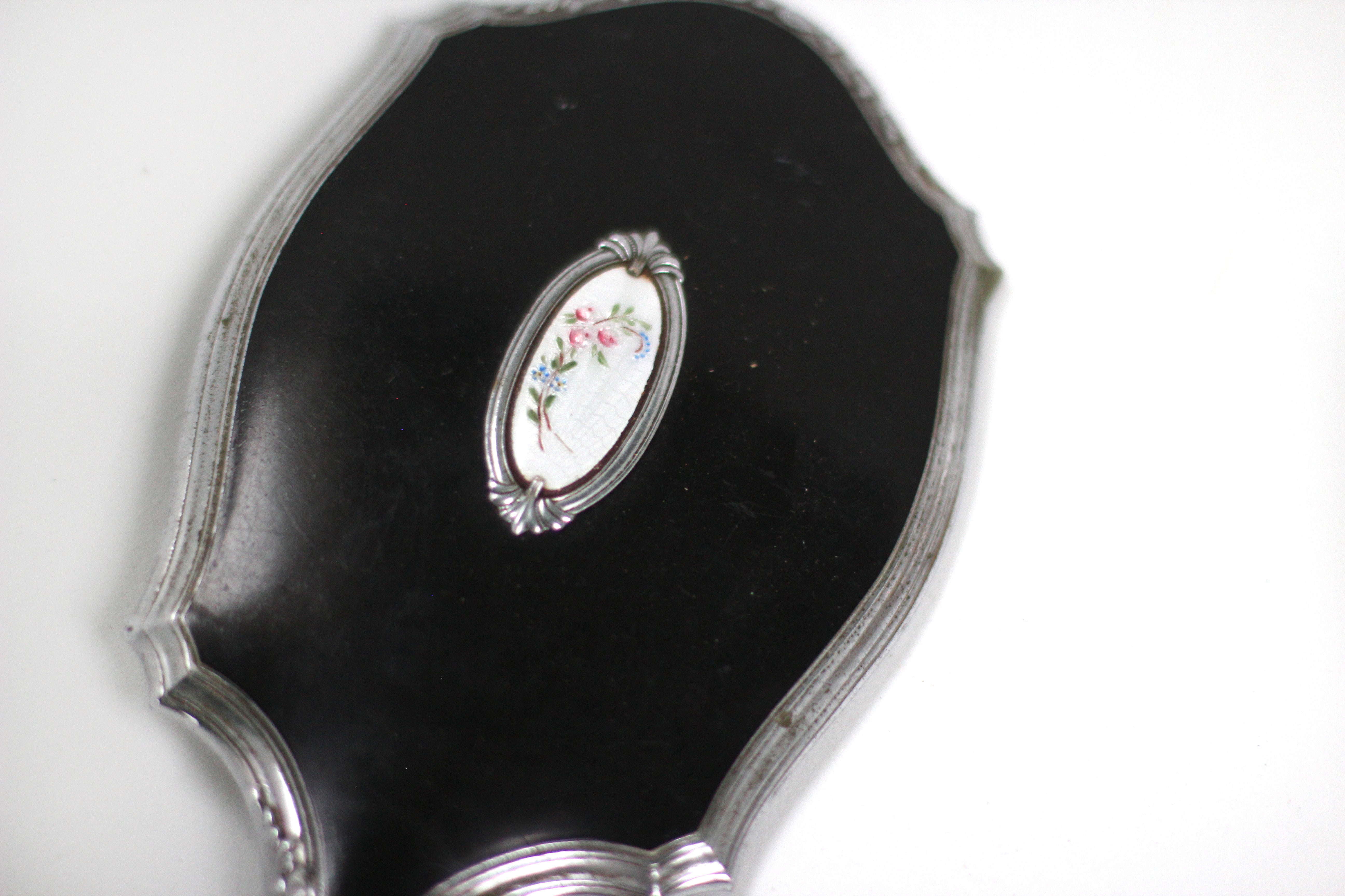 Antique Black Rosebud Vanity Set