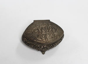 Antique Silver Roses Jewelry Box