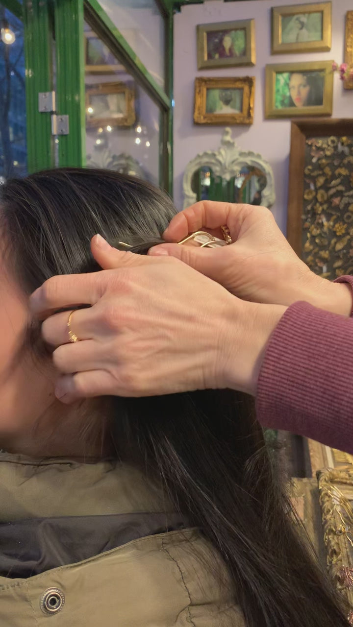 Ginkgo Leaves & Pearls Hair Prong