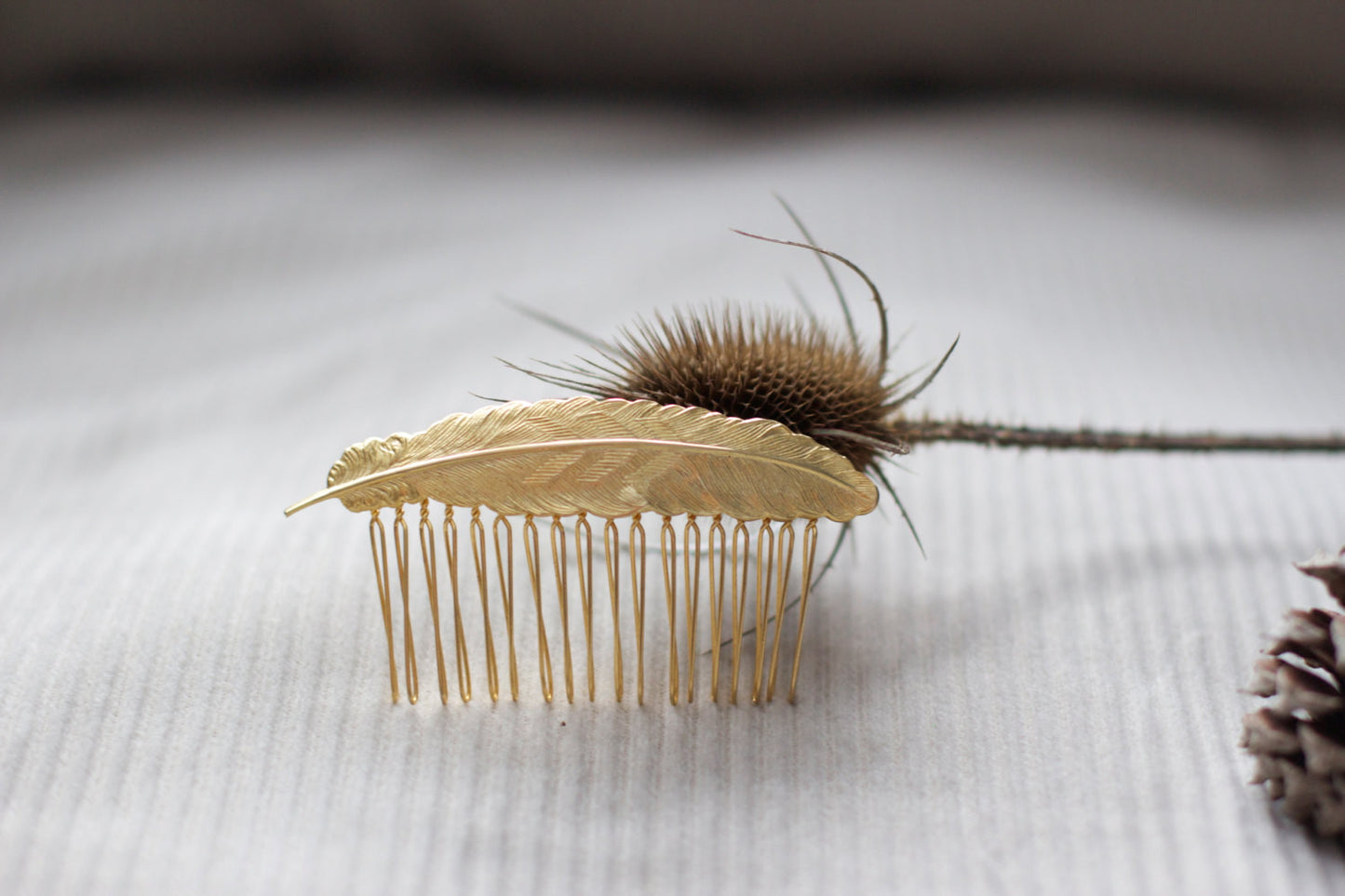 Medium Feather Hair Comb