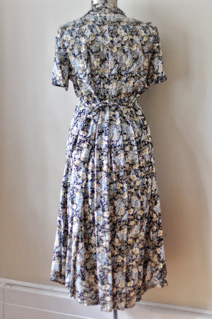 Vintage Floral Navy Laura Ashley Dress