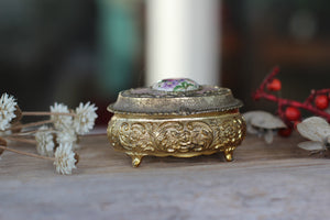 Antique Bronze Floral Jewelry Box
