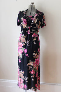 Vintage Floral Black Carol Anderson Dress