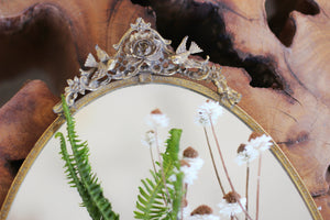 Antique Floral Birds Mirror Tray