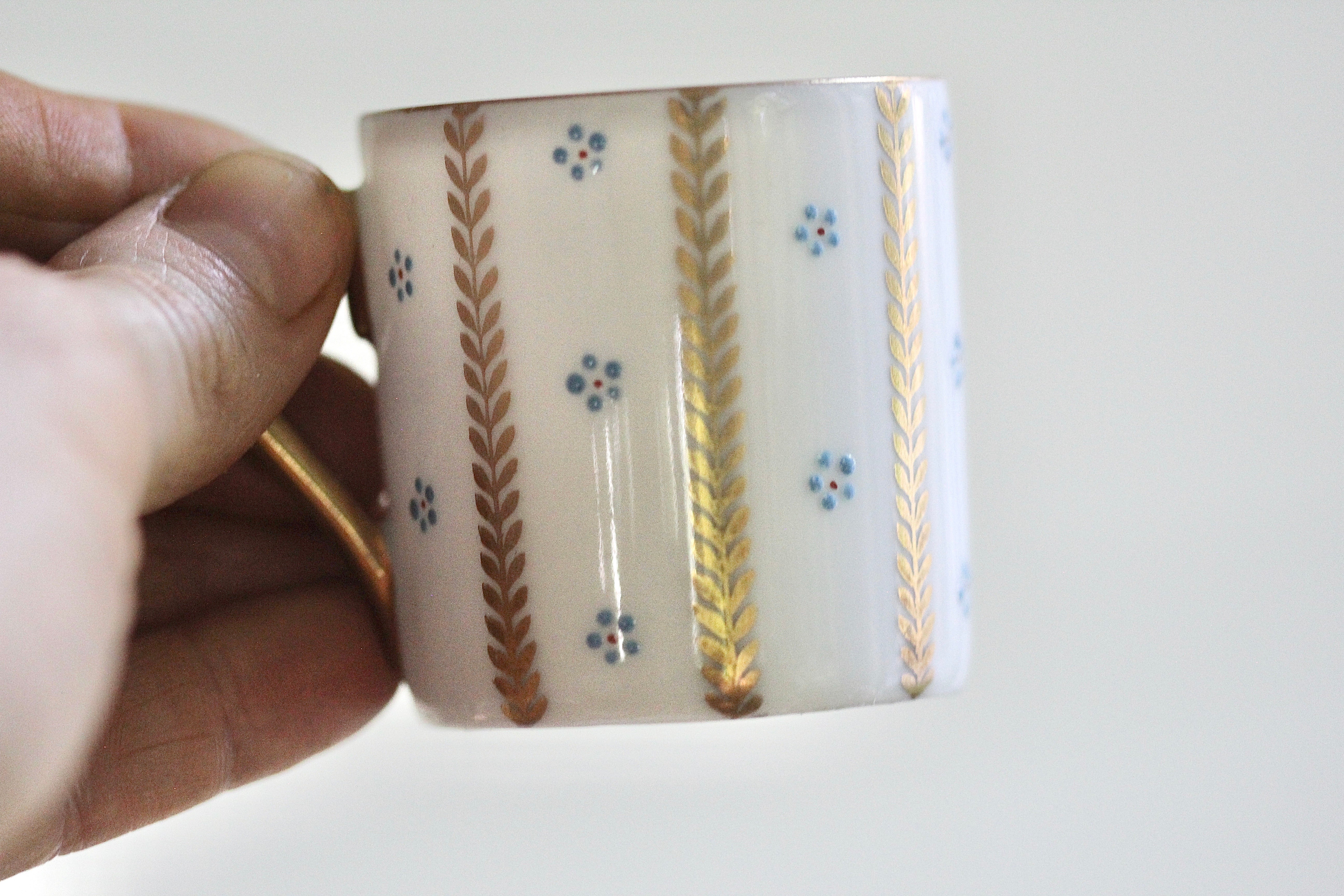 Antique Tiny Blue Flowers Tea Cup Set