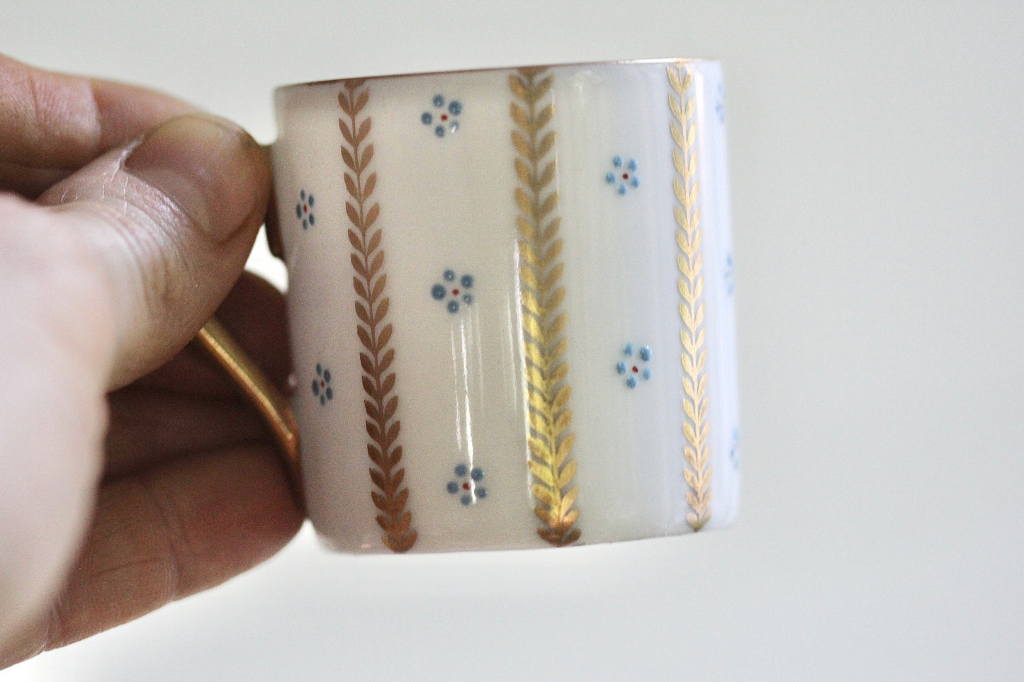 Antique Tiny Blue Flowers Tea Cup Set