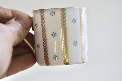 Antique Tiny Blue Flowers Tea Cup Set