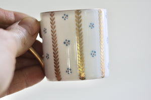 Antique Tiny Blue Flowers Tea Cup Set