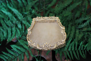 Antique Bronze Filigree Glass Jewelry Box