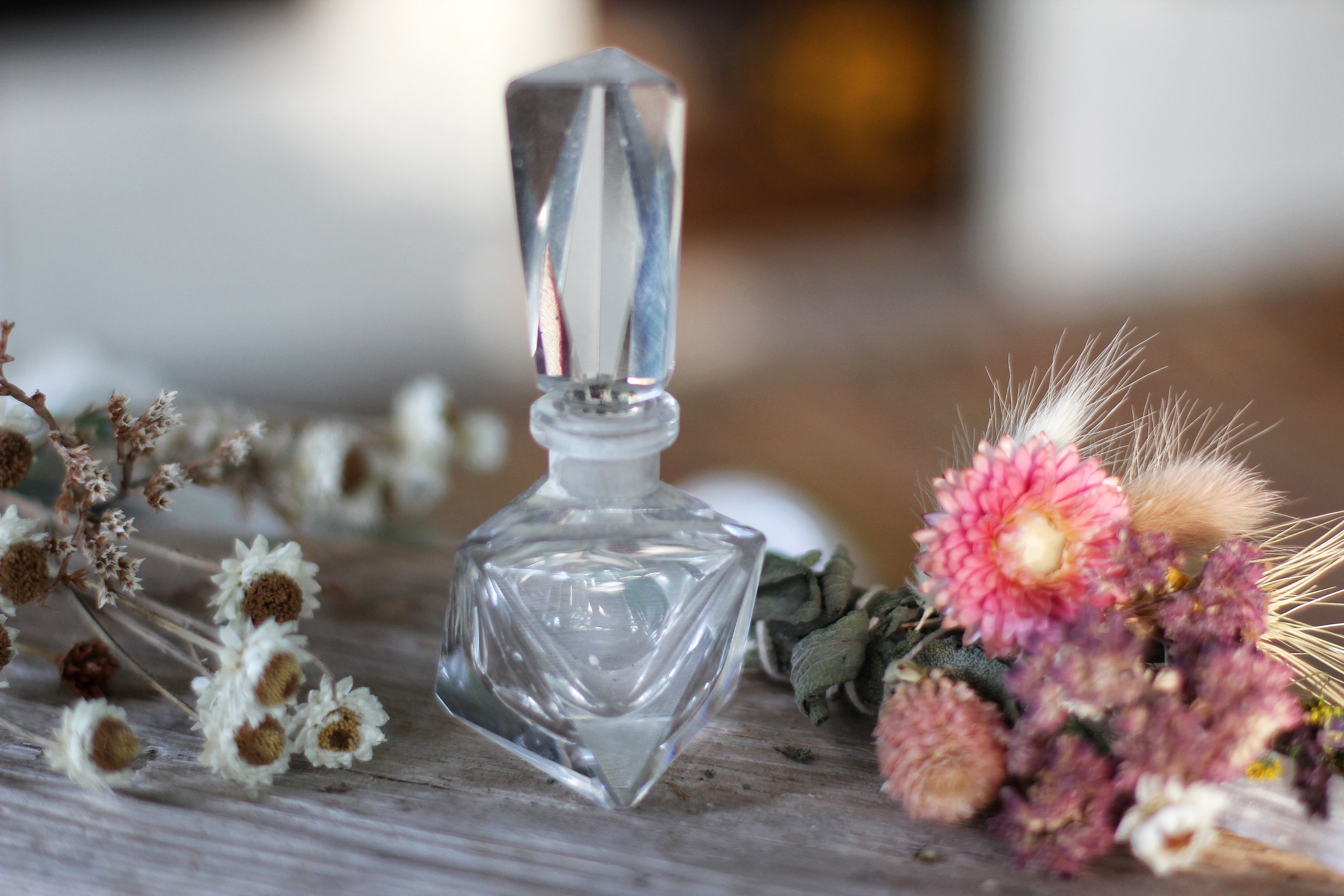 Antique Crystal Glass Perfume Bottle