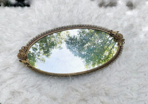 Antique Matson Sunflowers Mirror Tray